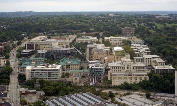 Aerial view of Carnegie Mellon's main campus